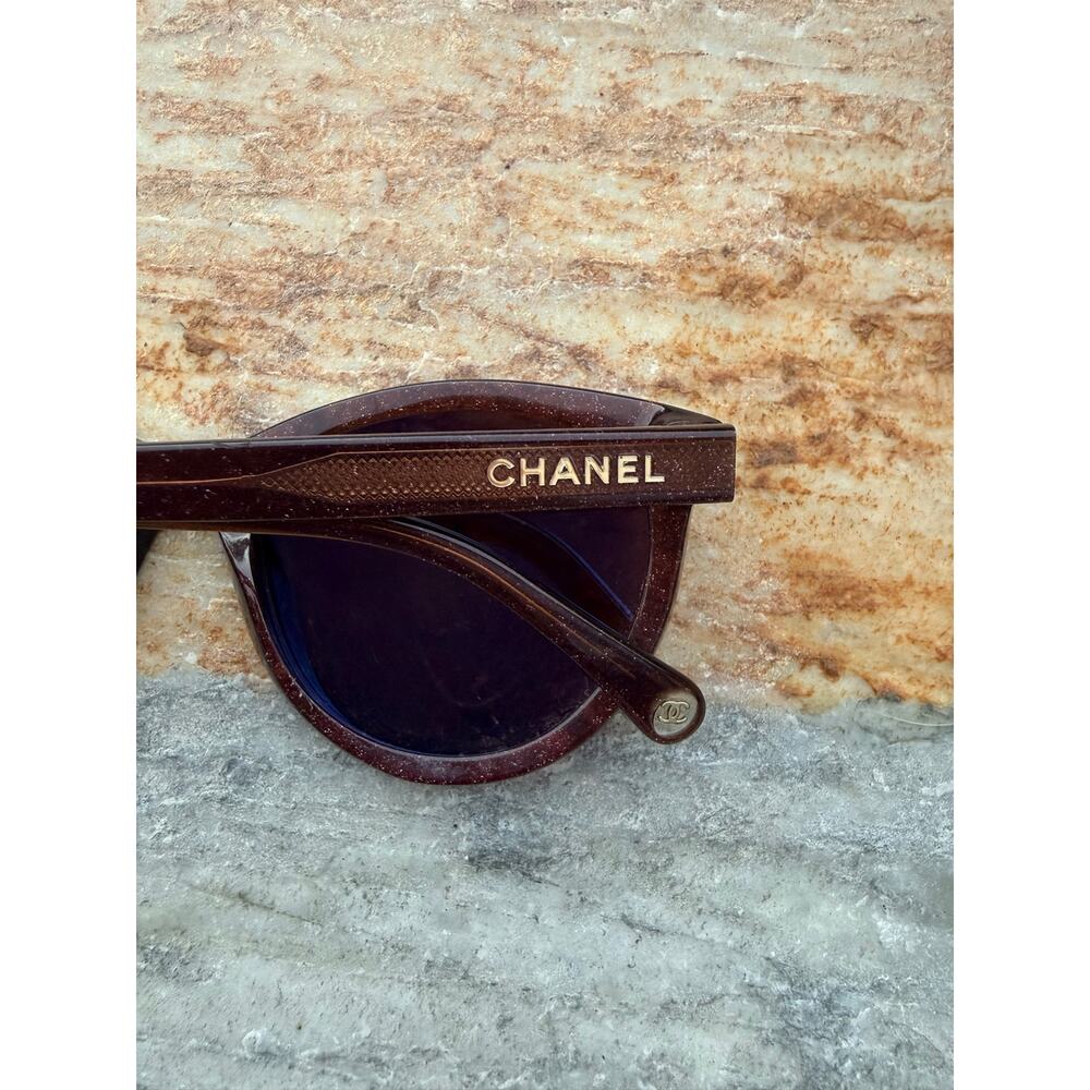 CHANEL Bronze Shimmer Pantos Cat Eye Sunglasses